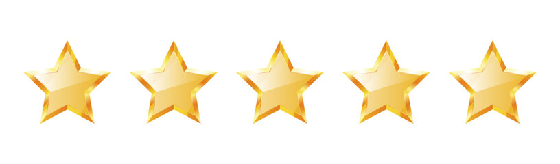 Customer experience or 5 star satisfaction rating. Line art. Vector icon for review apps and websites	