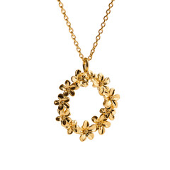 Obraz premium Pendant Inspired by Flower Wreath Yellow Gold Pure Gold on Transparent Background