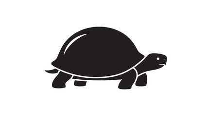 Tortoise silhouette icon simple design black and white Isolated on white background