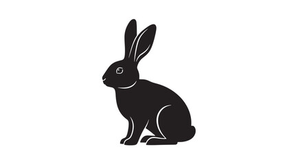 Black Rabbit Silhouette Icon Vector illustration Simple design Isolated on white background