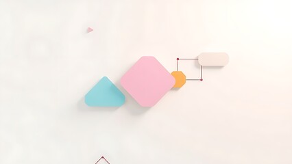 Modern geometric flow diagram on neutral background, representing business efficiency and optimization.
