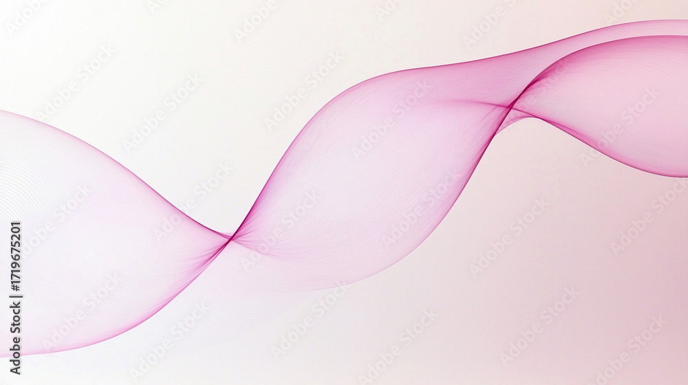 Poster soft translucent magenta wave with gentle fluid motion and airy gradient flow on a pastel light back