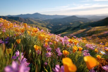 Obraz premium Beautiful field with colorful wildflowers