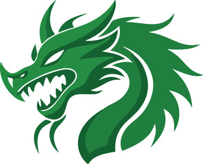Obraz premium Dragon Head Logo Vector Icon Illustration