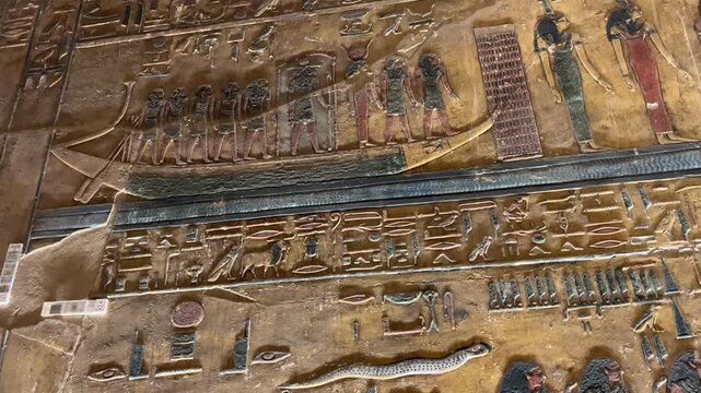 Relief of Amduat first hour in Tomb of Seti I KV17 Valley of the Kings