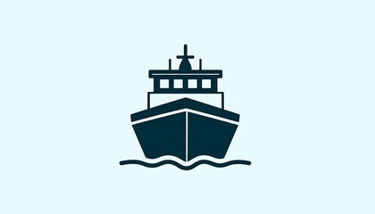 Obraz premium Simple ship icon on light background
