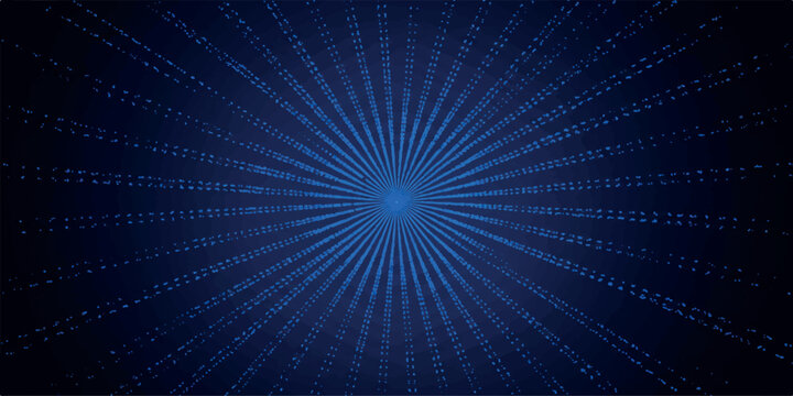 vibrant blue abstract background radiating lines dots starburst explosion