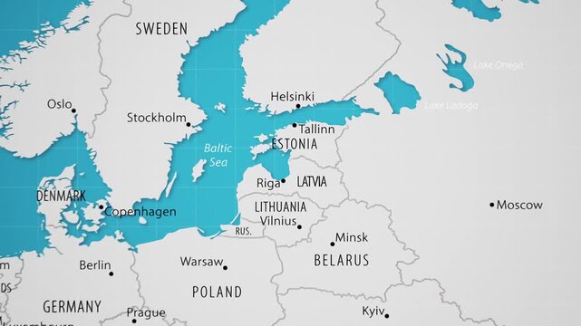Estonia on the World Map with Animated National Flag