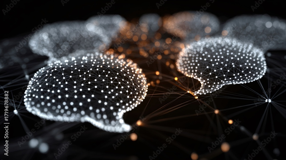 Aufkleber artificial intelligence network forming digital speech bubbles