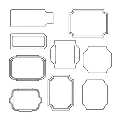 Obraz premium Collection of nine decorative outline frames and labels border vintage