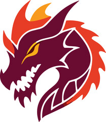 Dragon Head Logo Vector Icon Illustration