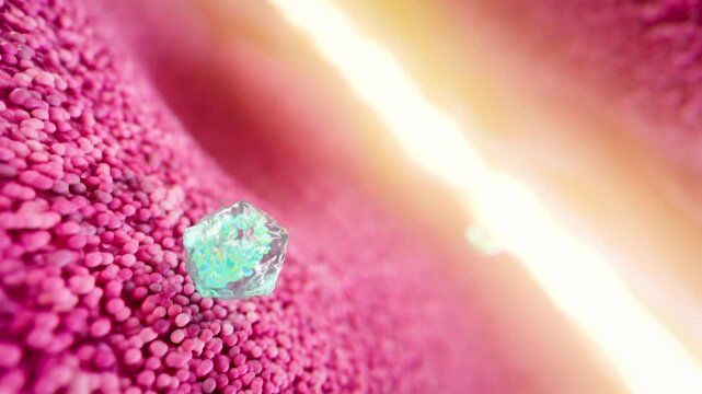 AAV approaching cell membrane &ndash; medical animation of viral interaction