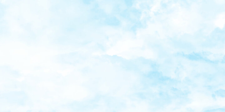 Abstract watercolor blue sky, painterly clouds and gradient, white clouds in a gentle watercolor style image, watercolor painting of a bright blue sky above a landscape of soft.