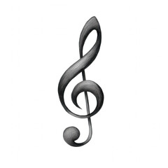Creative, elegant hand drawn treble clef illustration an artistic musical note sketch, classic symbol of music and sound, evokes beautiful and timeless feeling