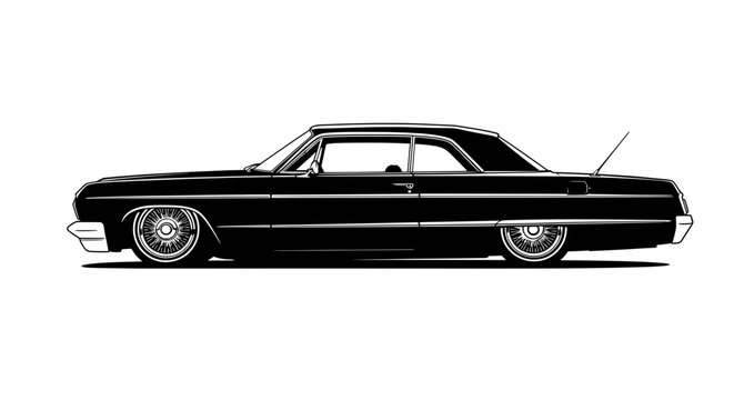 1964 Chevy Impala Lowrider Vector Illustration