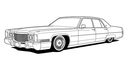 Naklejka premium Classic Cadillac Fleetwood Lowrider Vector