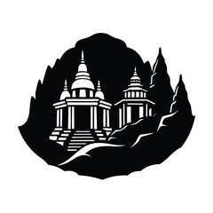 Ajanta Caves Ancient Buddhist Monument Silhouette