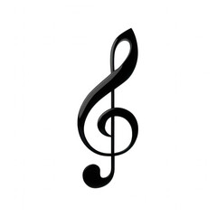 Fototapeta premium Elegant treble clef music symbol transparency background. This classic graphic illustration represents minimal design, perfect icon for musical concepts. graceful and timeless element