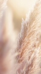 feathery. Bohemian-style pampas grass arrangement in neutral tones with warm sunlight. gardening catalogs, home-decor guides, designed for home decor and floral branding, used by food bloggers.
