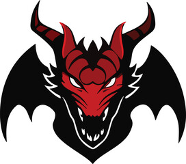 Dragon Head Icon Vector, Fierce Dragon Outline, Mythical Dragon Logo, Dragon Head Silhouette, Fantasy Creature Emblem