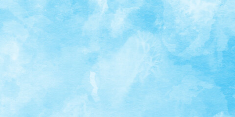 Abstract watercolor blue sky, painterly clouds and gradient, white clouds in a gentle watercolor style image, watercolor painting of a bright blue sky above a landscape of soft.