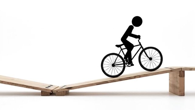 Person riding bicycle on ramp