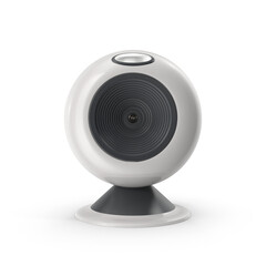 Fototapeta premium 3D modern webcam with circular lens isolated on transparent background