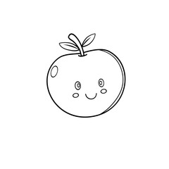 Cartoon fruit line art