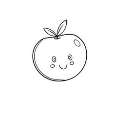 Cartoon fruit line art