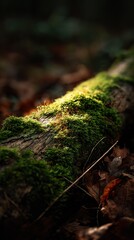 Fototapeta premium Moss covered log detail