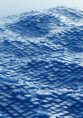 Abstract Blue Cubes Wave Pattern