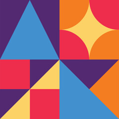 Vibrant Geometric Shapes in a Bold Modern Abstract Composition.