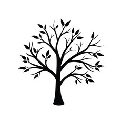 Tree branch isolated silhouette vector illustration