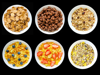 Various breakfast cereals