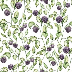 Watercolor bright blooming autumn blooming pattern