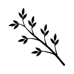 Isolated small branch silhouette vector illustration