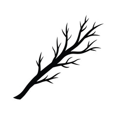Small branch part silhouette vector illustration