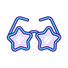 Star shaped glasses Flat design style playful star frames for festival props costume designs and celebratory graphics