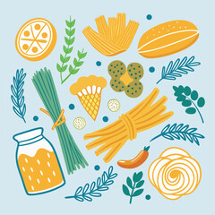 Food blog flat vector illustration