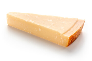 Parmesan cheese wedge, isolated on a white background