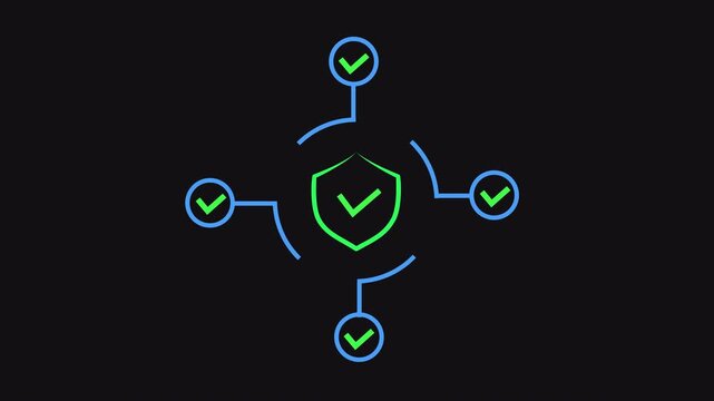 Zero-Trust Architecture Check &mdash; Seamless Loop, Alpha Channel &mdash; For IT Security Explainers & Status Pages