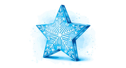 Obraz premium A blue star illustration with intricate snowflake design, isolated on a clean background, viewed from a straightforward angle, file reference 1626.eps