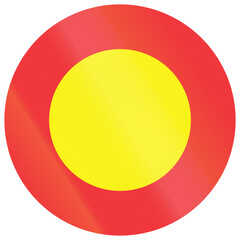 Road sign in Aland, an autonomous region of Finland - Vehicular traffic prohibited