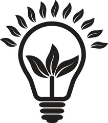 Linear Glowing light bulb on white background