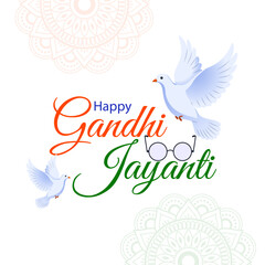 Obraz na płótnie Canvas Vector illustration of Happy Gandhi Jayanti social media feed template