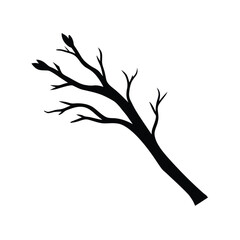Isolated tree branch silhouette vector illustration