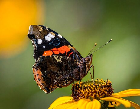 Close-up of a vibrant butterfly on a flower