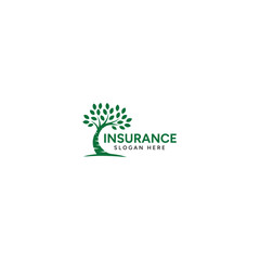 Green Tree Insurance Logo Design – Nature, Growth, and Protection Concept