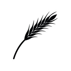 Rice branch part silhouette vector illustration