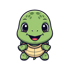 Fototapeta premium Niedliche Schildkröte, transparenter Hintergrund, PNG